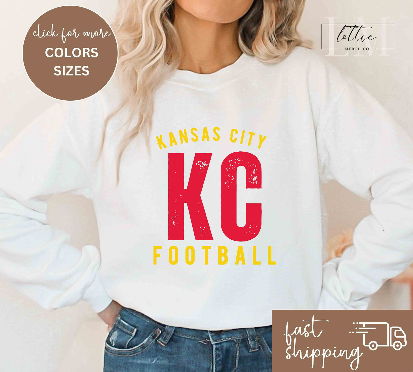 KC Retro Letters Kansas City Football T-shirt or Sweatshirt