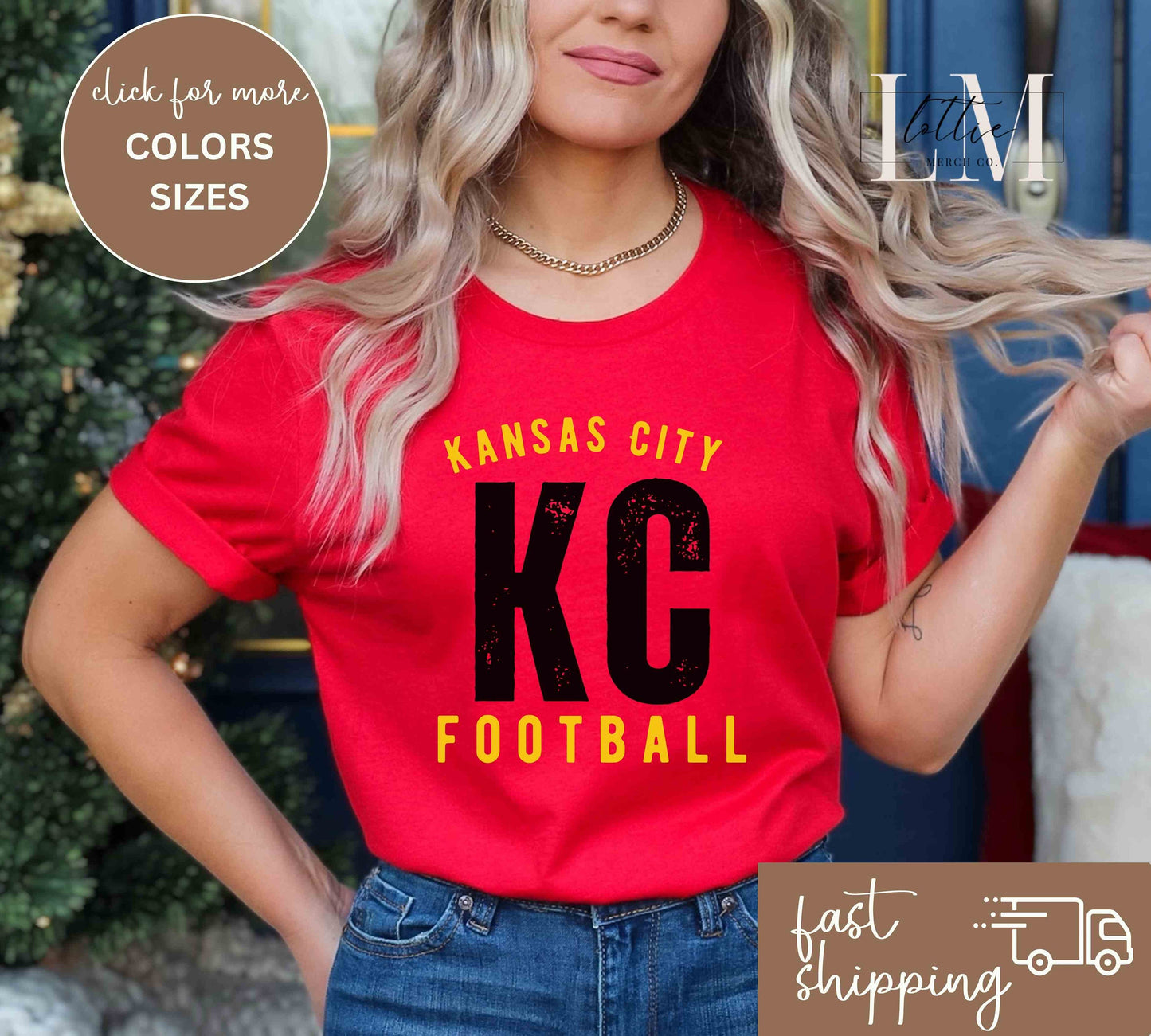 KC Retro Letters Kansas City Football T-shirt or Sweatshirt