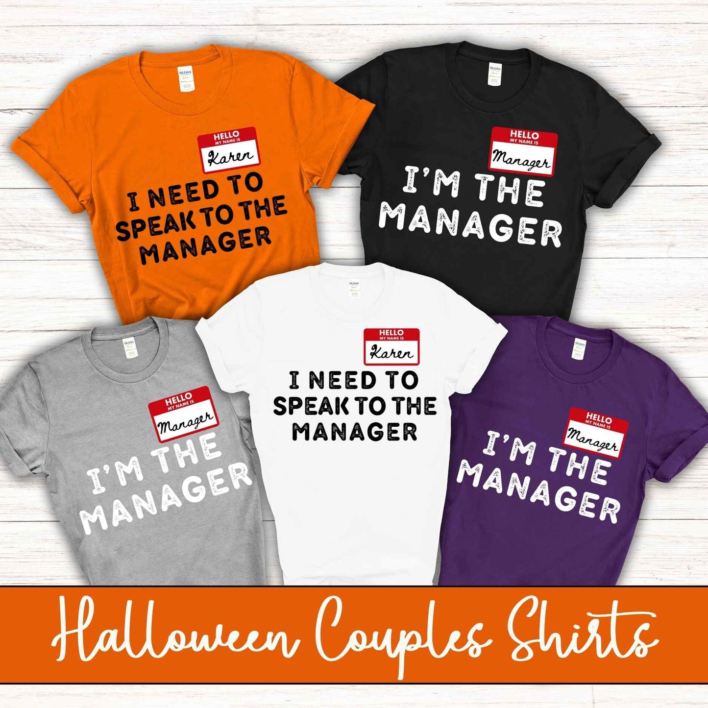 Halloween Couples Karen I Need To Speak To the Manager Costume Shirt, Funny Halloween Costume Tshirts, Karen Halloween Shirt, Mangers Shirt